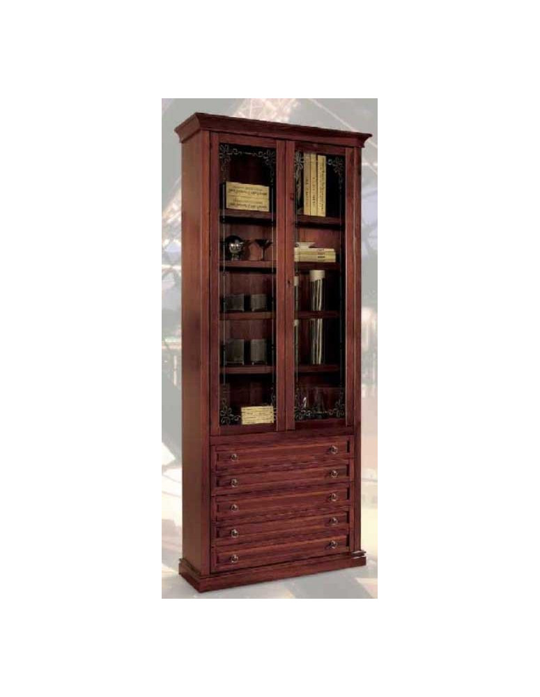 VETRINA DUE ANTE CON 5 CASSETTI  SOTTO  E SOPRA 2 ANTE