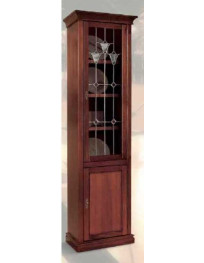 VETRINA DUE ANTE CON PANNELLO SOTTO E VETRO SOPRA  LEGATO PIOMBO E COLORATI