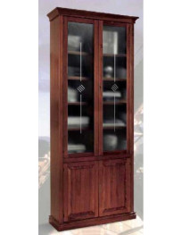 VETRINA DUE ANTE CON PANNELLO SOTTO  E SOPRA 2 ANTE VETRI INCISI