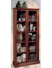 VETRINA DUE PORTE CON VETRI LEGATI A PIOMBO E INTERNO VETRI COLORATI