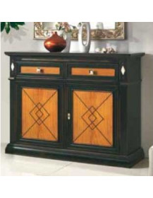 CREDENZA 2 ANTE DUE CASSETTI COMPOSE LACCATA E VERNICIATA