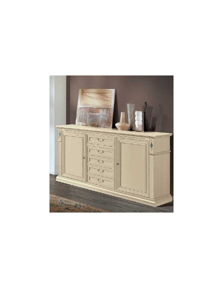 CREDENZONE 2 PORTE 5 CASSETTI LACCATO