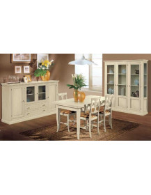 CRISTALLIERA 3 PORTE LACCATA BIANCA