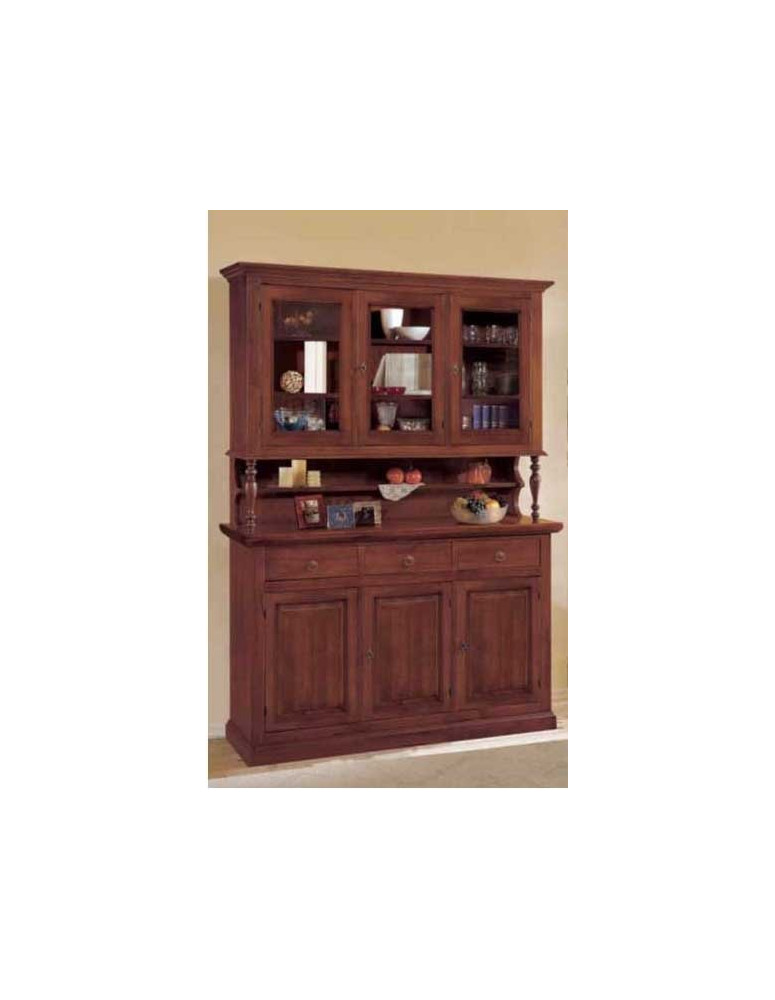 CRISTALLIERA 3 ANTE PANNELLO 3 ANTE A VETRO 3 CASSETTI