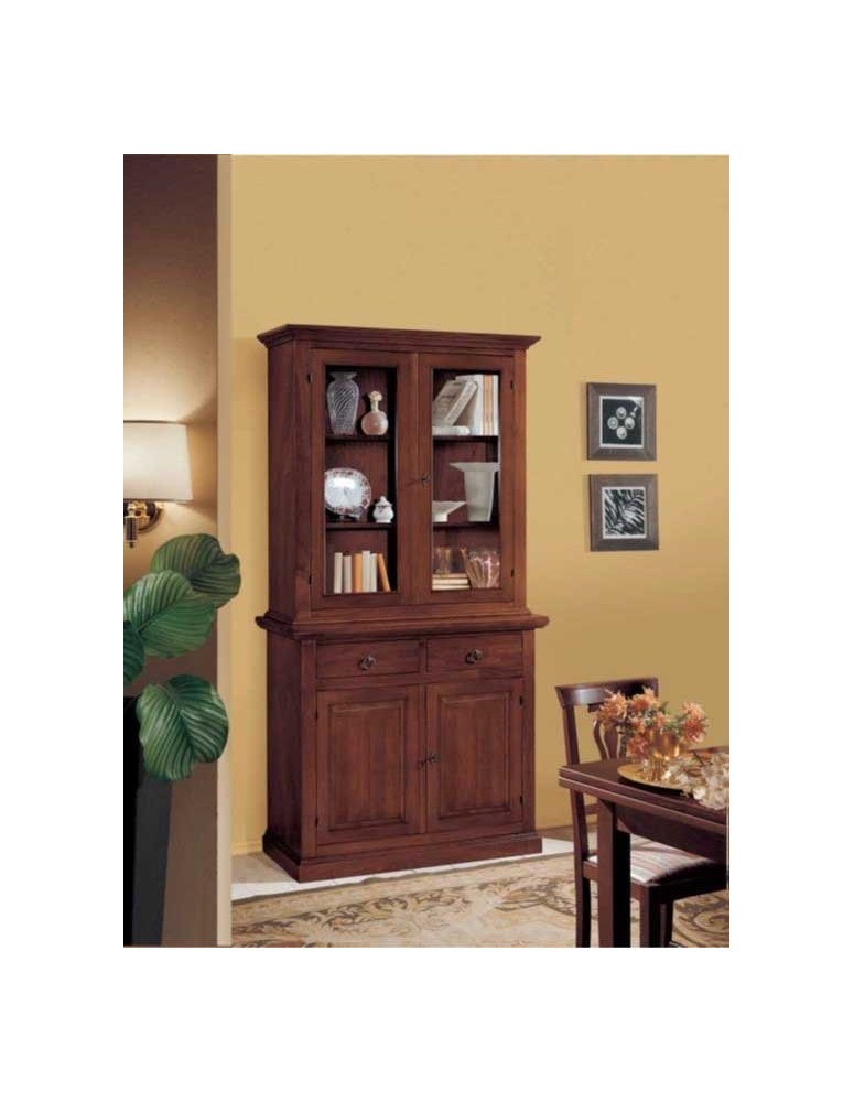 CRISTALLIERA  2 ANTE PANNELLO 2 ANTE A VETRO 2 CASSETTI