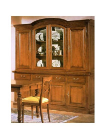 CRISTALLIERA CON PORTE E CASSETTI PORTE CON PANNELLI MASSICCI