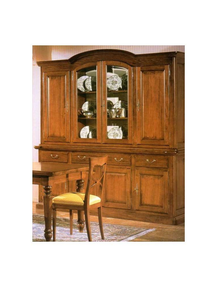 CRISTALLIERA CON PORTE E CASSETTI PORTE CON PANNELLI MASSICCI