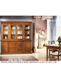 CRISTALLIERA 4 PORTE PIU 4 PORTE CON 2 CASSETTI