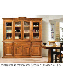 CRISTALLERIEA 4 PORTE IN NOCE NAZIONALE