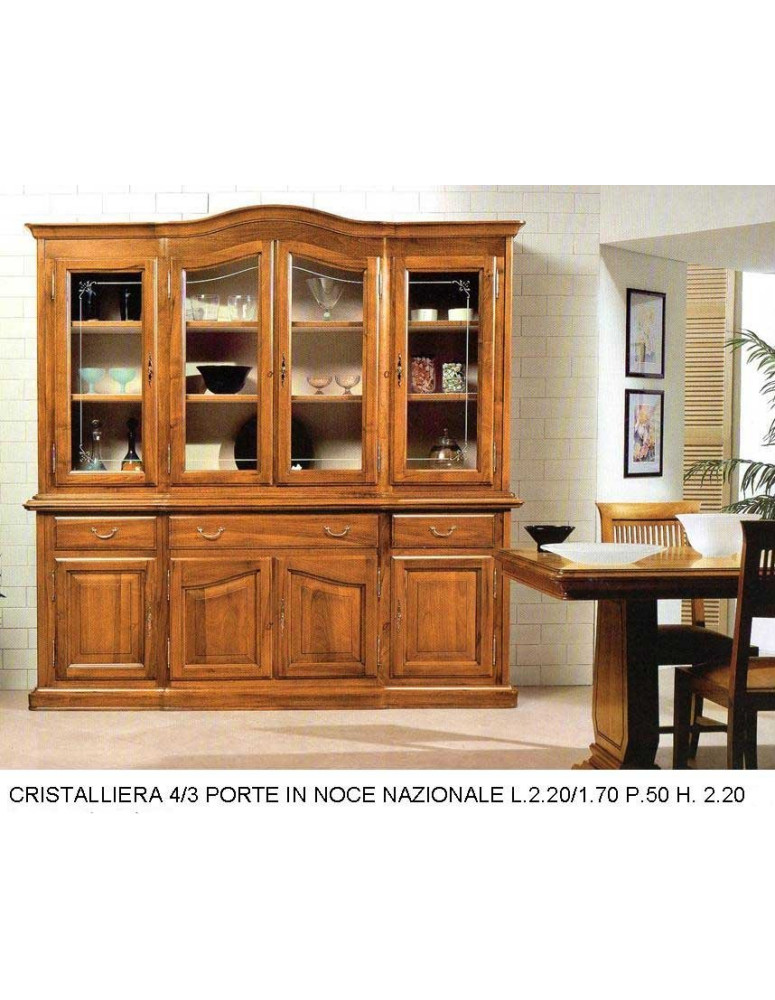 CRISTALLERIEA 4 PORTE IN NOCE NAZIONALE