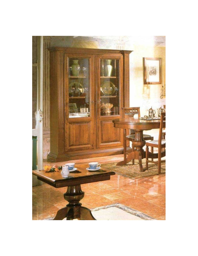 CRISTALLIERA N. 2 PORTE CON PANNELLI MASSICCI