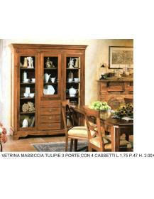 CRISTALLIERA 3 PORTE CON CASSETTI MASSICCIA