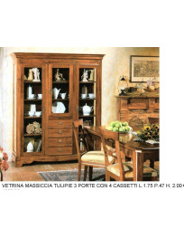 CRISTALLIERA 3 PORTE CON CASSETTI MASSICCIA