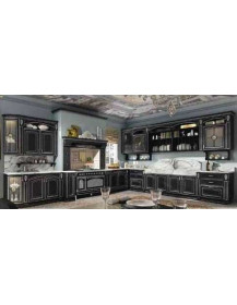 CUCINA ANGOLARE NERO ARGENTO