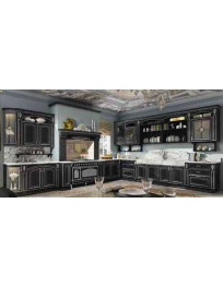 CUCINA ANGOLARE NERO ARGENTO