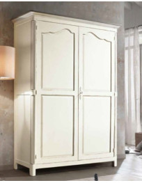 ARMADIO CLASSICO  2  ANTE LACCATO AVORIO SUL VERDE CHIARO