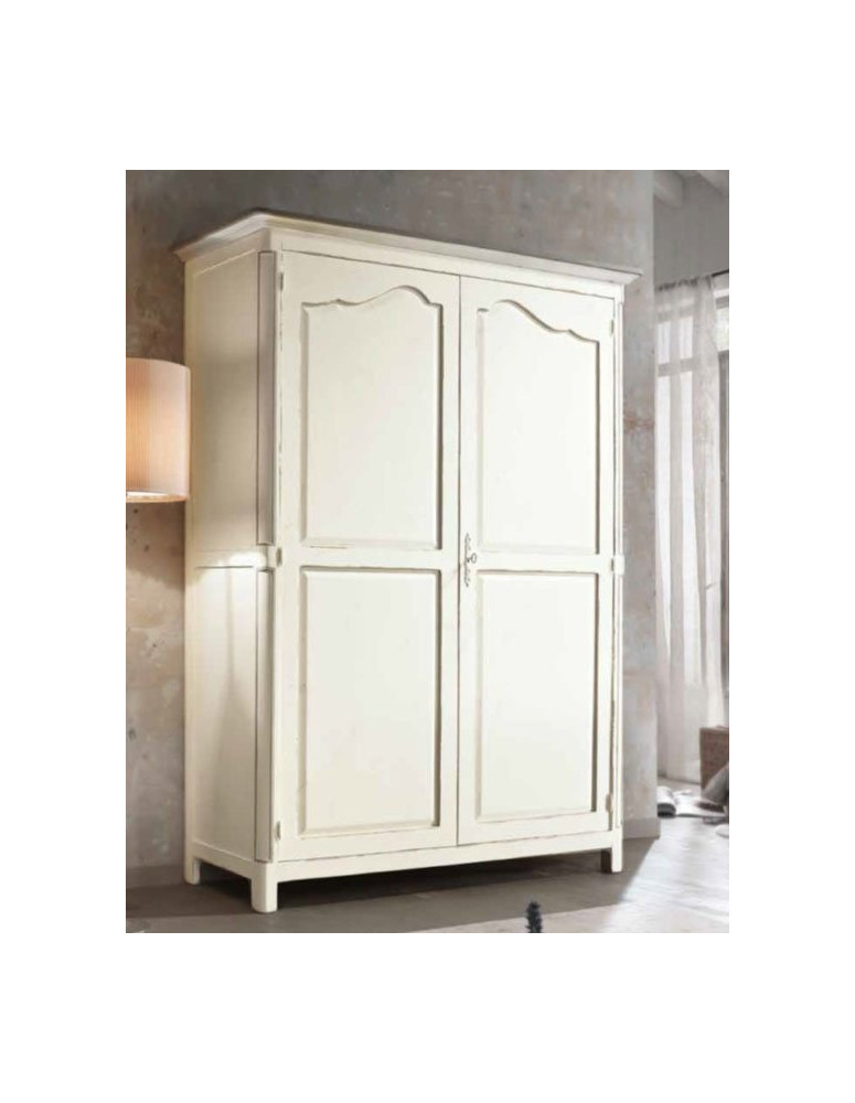 ARMADIO CLASSICO  2  ANTE LACCATO AVORIO SUL VERDE CHIARO