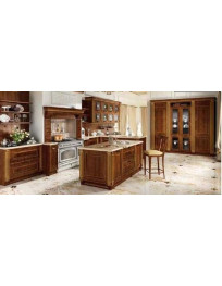 CUCINA FRASSINO COLOR NOCE ORO 2 PARETI