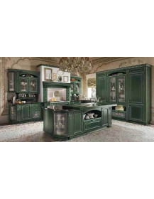 CUCINA ANGOLARE VERDE ARGENTO