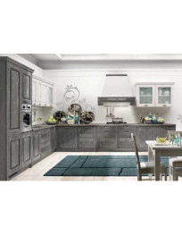 CUCINA BIANCO DECAPE PENSILI E GRIGIO DECAPE