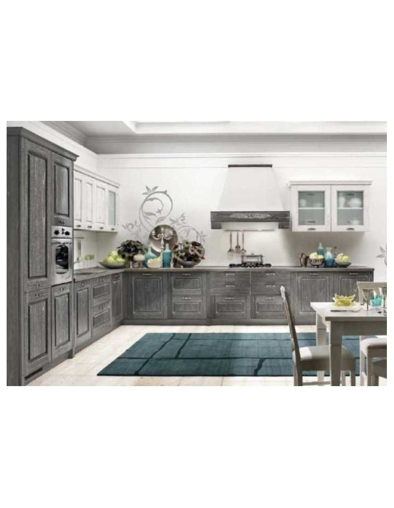 CUCINA BIANCO DECAPE PENSILI E GRIGIO DECAPE