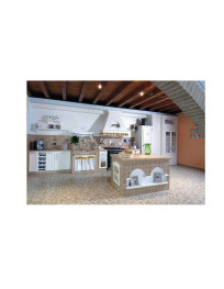 CUCINA IN MURATURA SU MISURA DECAPE BIANCO