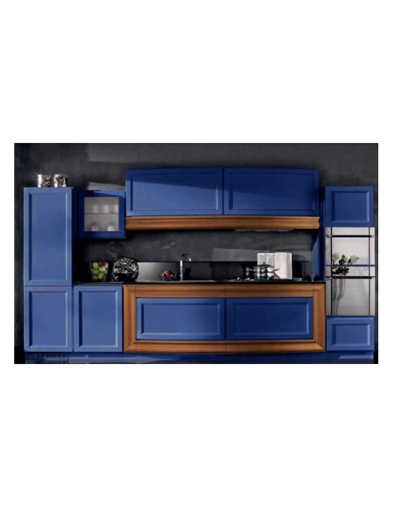 COMPOSIZIONE CUCINA  LINEARE CON BASE E CAPPA SAGOMATE