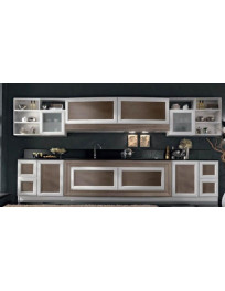 CUCINA  LINEARE CON BASE E CAPPA SAGOMATE