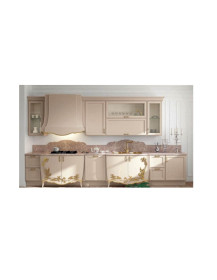 CUCINA  LINEARE  CON BASI AVANZATE SAGOMATE