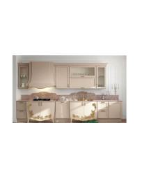 CUCINA  LINEARE  CON BASI AVANZATE SAGOMATE