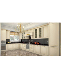 CUCINA  ANGOLARE DETTAGLI IN FOGLIA ORO