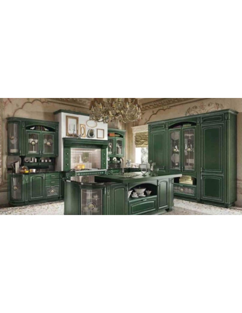 CUCINA ANGOLARE FRASSINO VERDE ARGENTO