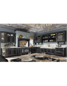 CUCINA ANGOLARE FRASSINO NERO ARGENTO