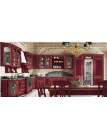 CUCINA ANGOLARE FRASSINO DECAPE ROSSO ORO