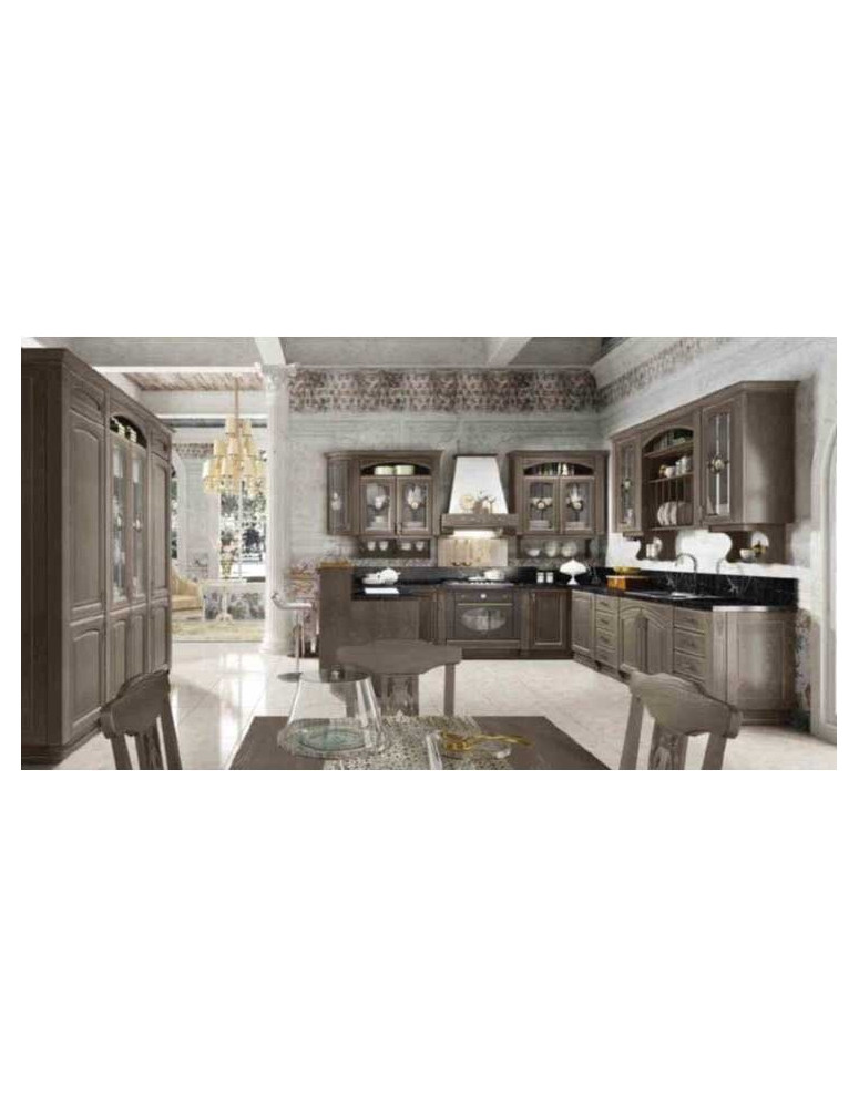 CUCINA ANGOLARE FRASSINO DECAPE ROSSO ORO