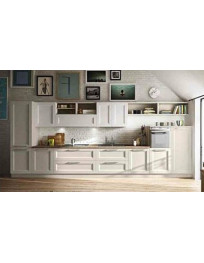 CUCINA LINEARE ANTA SALVIA E BIANCO