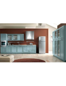 CUCINA 2 PARETI ANTA LEGNO AZZURRA