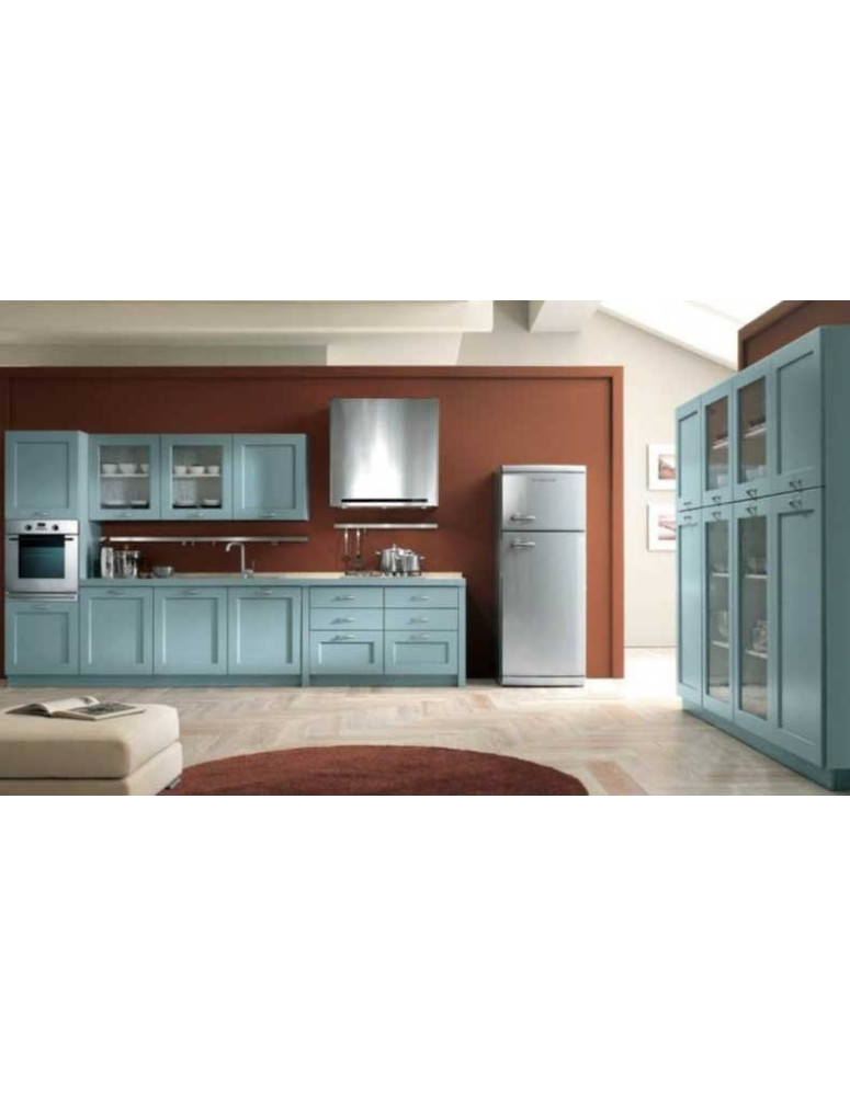 CUCINA 2 PARETI ANTA LEGNO AZZURRA