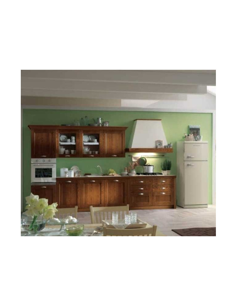 CUCINA FRASSINO AVORIO E FRASSINO SCURO MASSICCIO