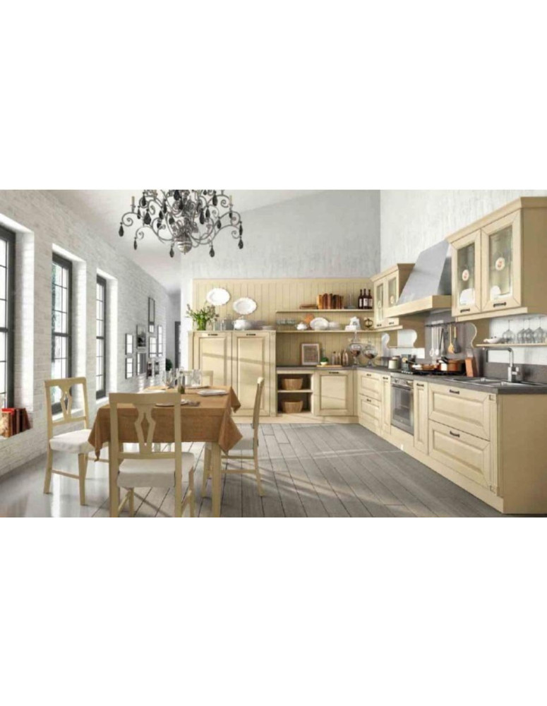 CUCINA ANGOLARE DECAPE AVORIO ANTA MASSICCIA
