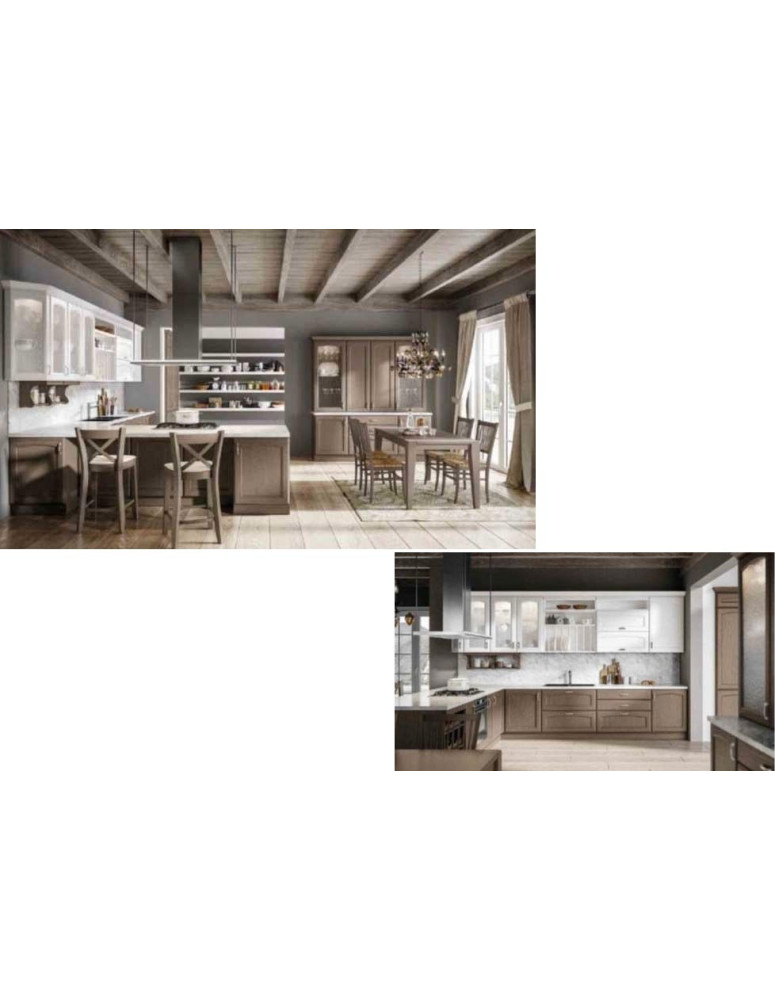 CUCINA CLASSICA FRASSINO DECAPE BIANCO E TORBA