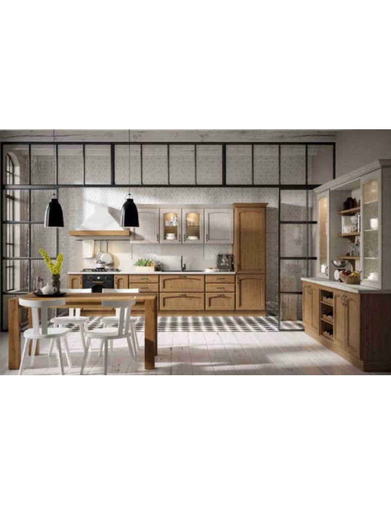 CUCINA CLASSICA FRASSINO DECAPE CHIARO E ECRU ABBINAMENTO COLORI