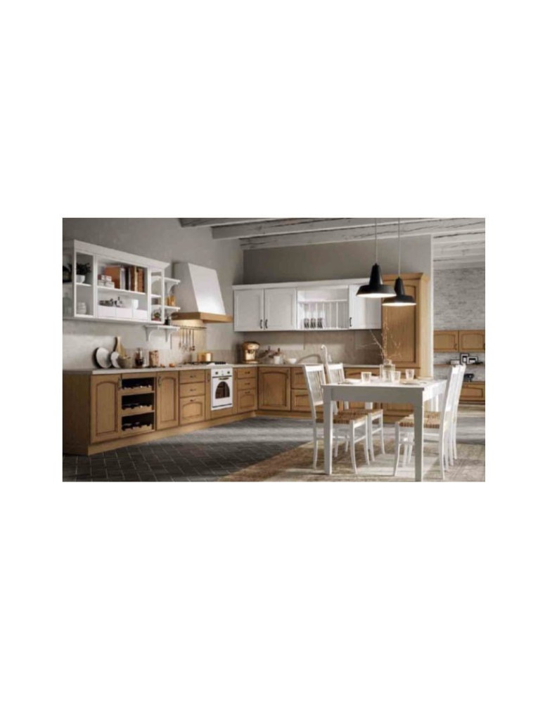 CUCINE CLASSICA FRASSINO DECAPE BIANCO E FRASSSINO CHIARO