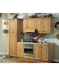 CUCINA CON ANTA BUGNATA IN LEGNO DI PINO