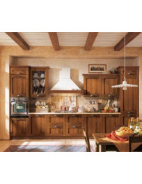 CUCINA FRASSINO SCURO FORNO A COLONNA