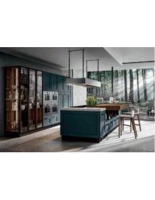 CUCINA CON BANCONE A PENISOLA ANTE COLOR MARE