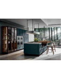 CUCINA CON BANCONE A PENISOLA ANTE COLOR MARE