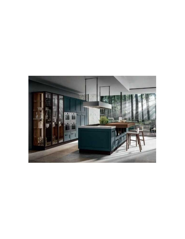 CUCINA CON BANCONE A PENISOLA ANTE COLOR MARE