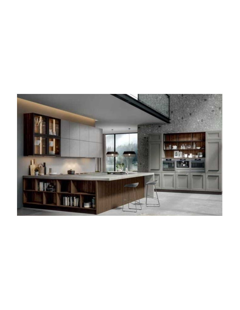 CUCINA ANGOLARE FRONTALI BICOLORE URBAN,MASTICE