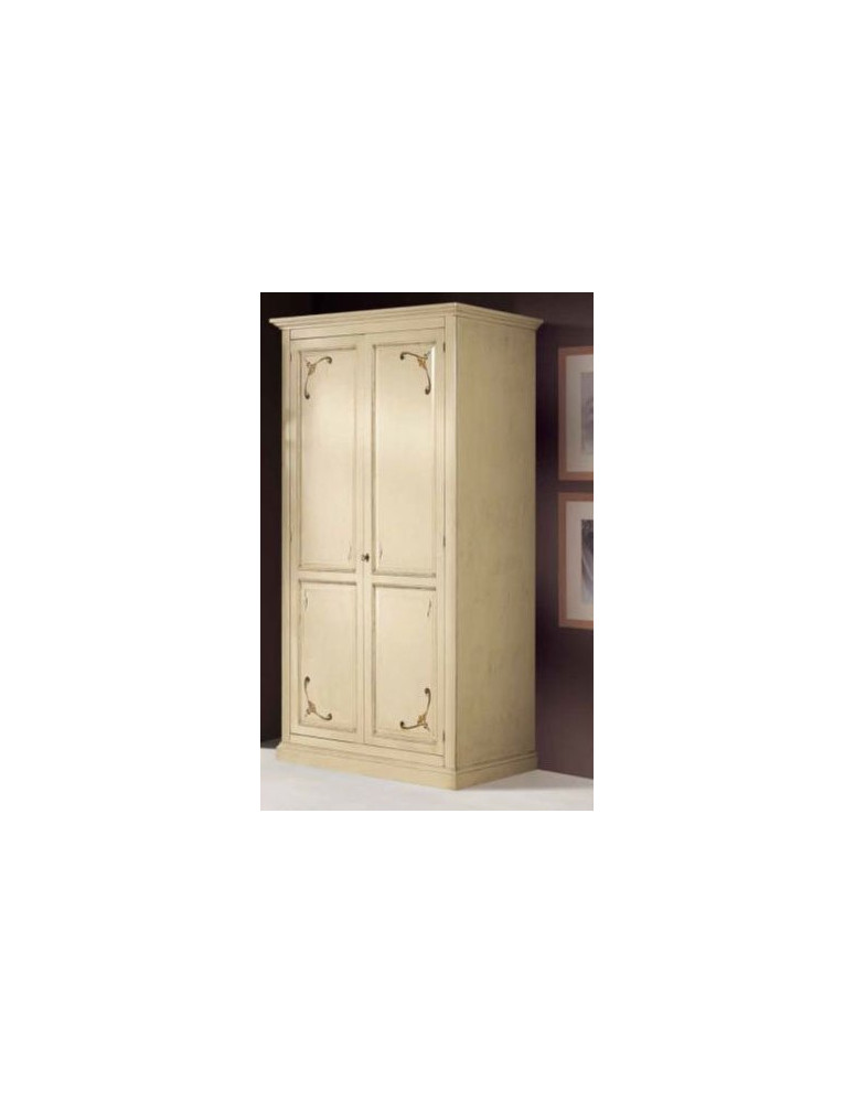 ARMADIO A DUE ANTE LACCATO E DECORATO